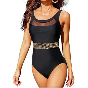 Tempt Me. Women's. One Piece Swimsuit. Black. Size Large. NWT.